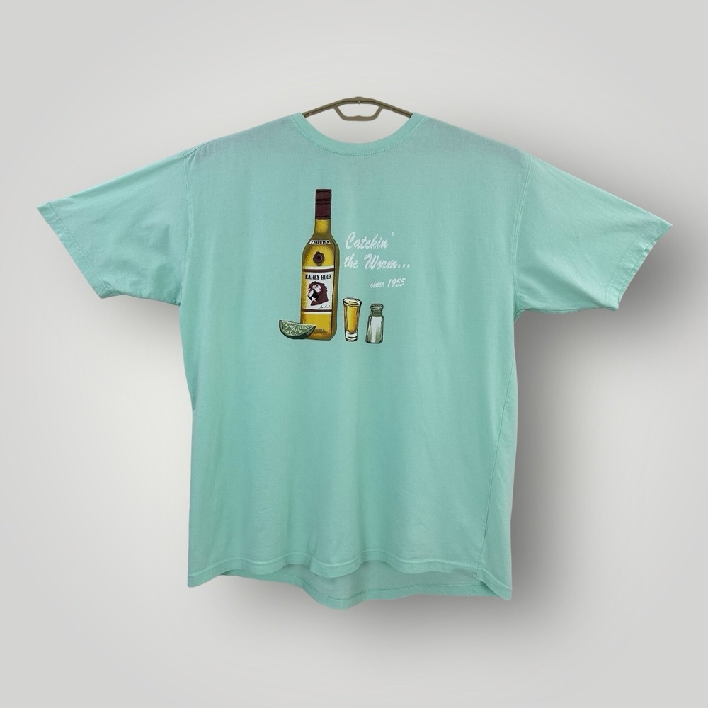 Joe Marlin‎ T-Shirt Unwind Size 3XLT Tequila "Catchin the Worm Since 1955" Green